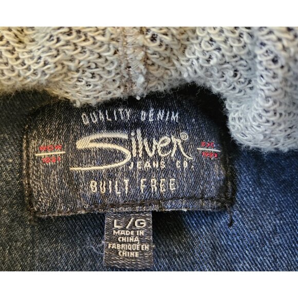Silver Jeans Co. Women’s Hooded Jean Jacket - Size Large - Removable Hood - Picture 6 of 13